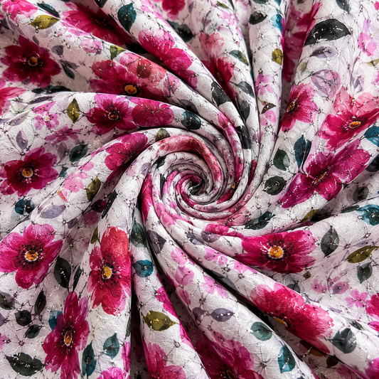 blue Floral Cotton Printed CutPiece | 44 Inch Width (Copy)